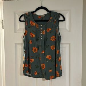 Daniel Rainn green floral sleeveless top
